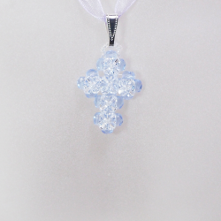 Pendant 30cm - Urielle-Violet Organza - Pendant 30cm - Laiton argenté